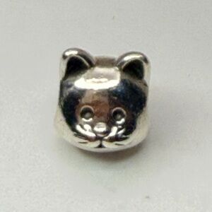 Pandora Retired Cat Face Charm S925 ALE – Sterling Silver